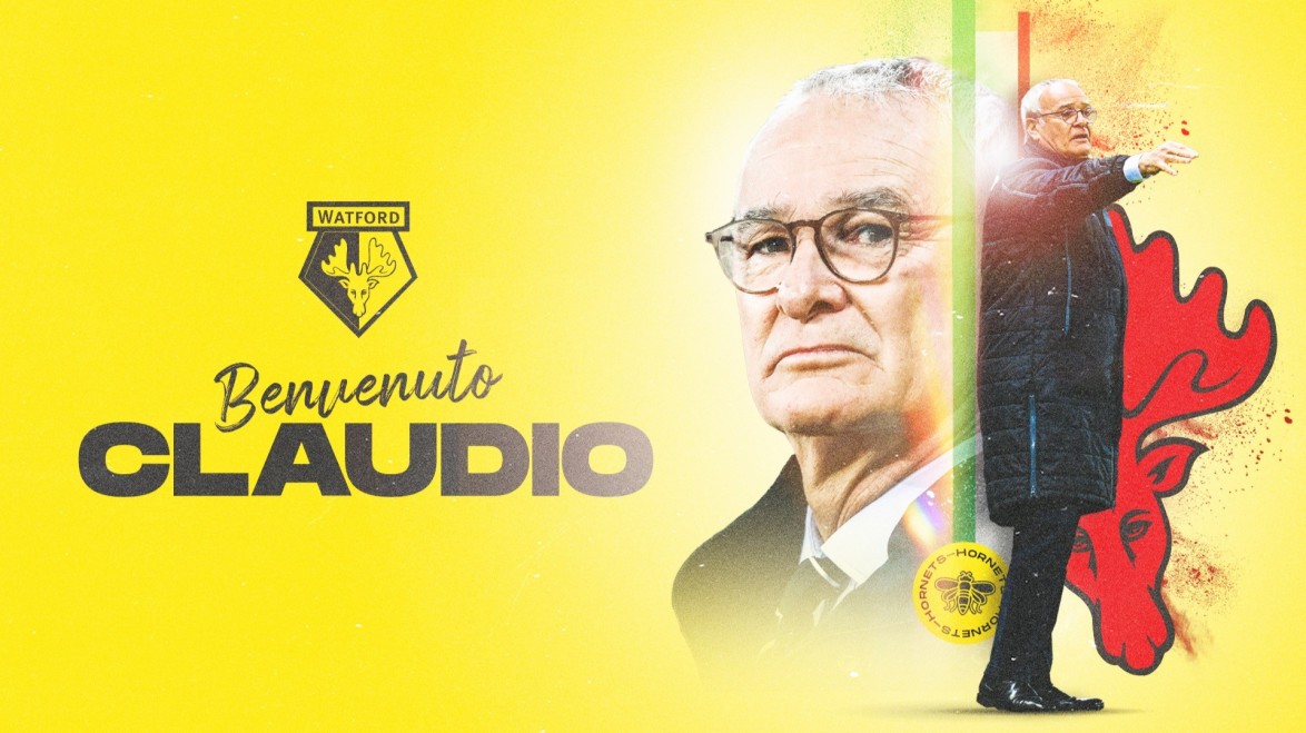 TransferNewsCen's tweet photo. OFFICIAL: Watford have appointed Claudio Ranieri as manager on a two-year contract. https://t.co/UEUd850qDz