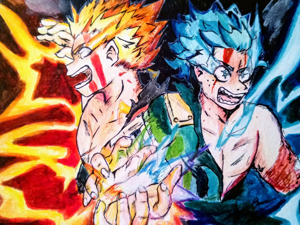 DemonAbi_Hound's tweet photo. Hi. Late prompt for #MHAPositivity Day 2: Sharing
Heroes Rising Edition &amp; Traditional

#mha #bnha #traditionalart #colorpencil #MidoriyaIzuku #katsukibakugou https://t.co/XCiPEvdP9K