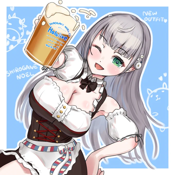 新衣装記念にかんぱーーーーーい!
#白銀ノエル新衣装 
#ノエラート 