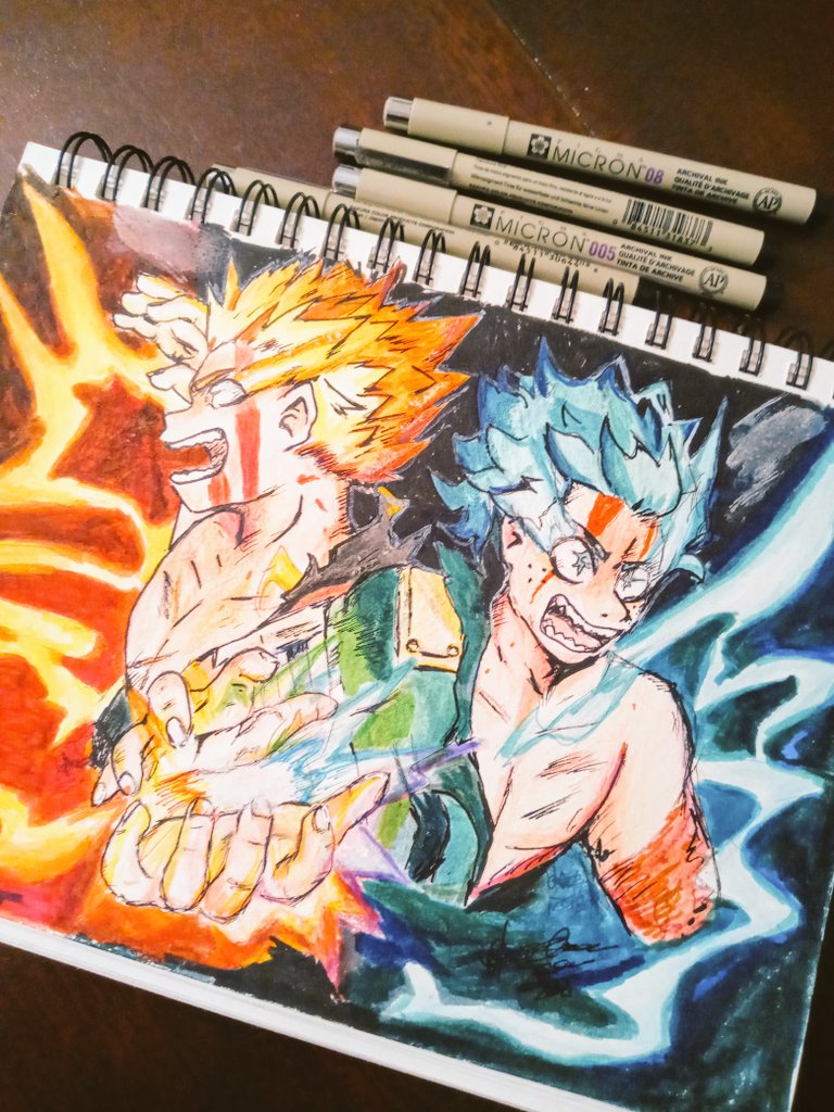 DemonAbi_Hound's tweet photo. Hi. Late prompt for #MHAPositivity Day 2: Sharing
Heroes Rising Edition &amp; Traditional

#mha #bnha #traditionalart #colorpencil #MidoriyaIzuku #katsukibakugou https://t.co/XCiPEvdP9K