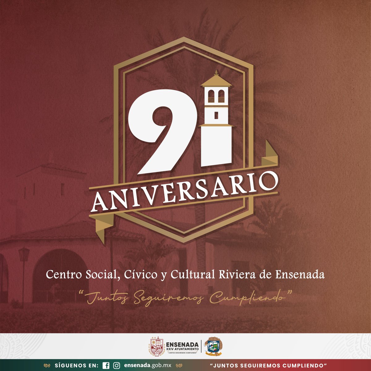 RivieraEnsenada's tweet photo. Este 31 de octubre el Centro Social, Cívico y Cultural Riviera de Ensenada cumple 91 años de su fundación como Hotel Playa Ensenada.
Edificio declarado Patrimonio Artístico de México por el @bellasartesinba
#Riviera91Aniversario #RivieradeEnsenada #Ensenada #México https://t.co/woWqDnYA0D