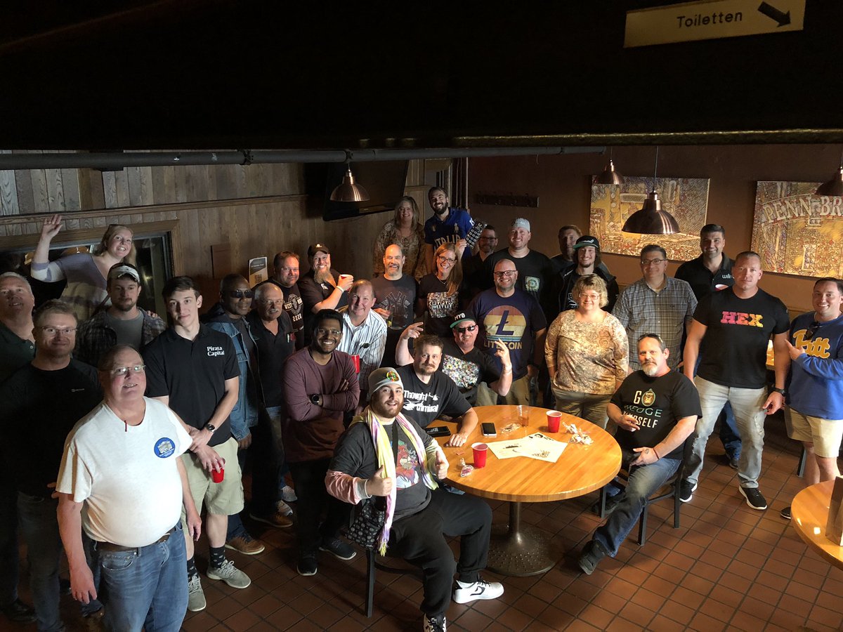 BlockchainBurgh's tweet photo. An incredible group of people attended the 10/2 Meetup at @PennBrewery!!! People from Ohio, Michigan, New Jersey, Tennessee, Georgia, Delaware, Indiana, West Virginia, Florida, Connecticut, North Carolina, and from all over Pennsylvania traveled to the Burgh to attend! https://t.co/qIOcgK2LSY