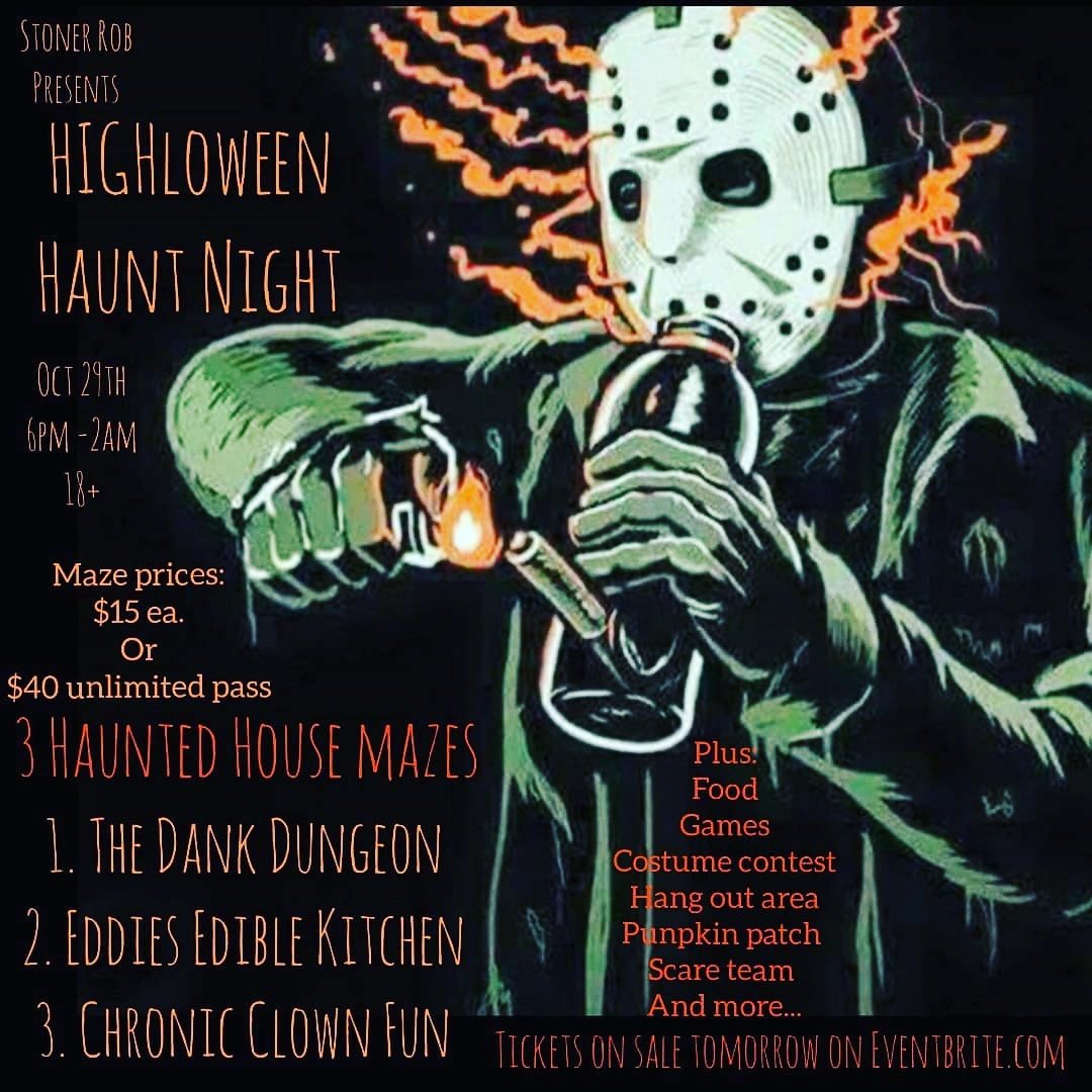 We got our tickets so night 59 of our #75DaysOfHalloween is scheduled! Ain't nothing like a @StonerRob #birthdaybash with #haunted mazes, we are smoked.....I mean stoked!

#scary #hauntedhouses #attractions #stoner #stoned #cannabiscommunity #cannabisculture #cannabis #halloween