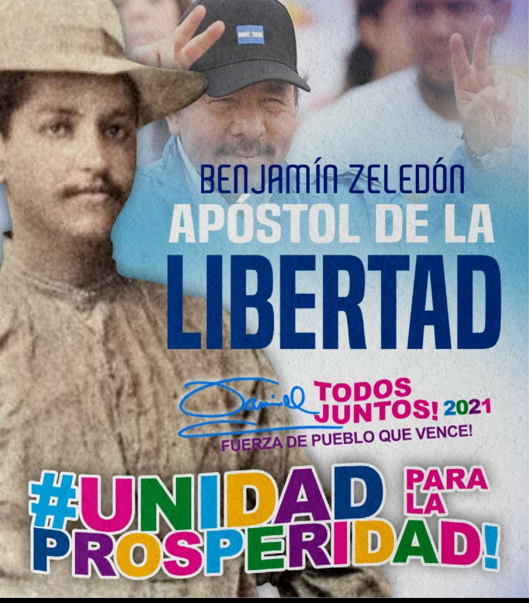 "Queremos por último y por sobre todas las cosas que la Soberanía Nacional simbolizada por nuestra bandera azul y blanco sea efectiva y no la batan vientos intervencionistas."
Benjamín Zeledón 
#UnidadParaLaProsperidad 
#Daniel2021 
<a href="/FloryCantoX/">Flor y Canto 🇳🇮</a> 
<a href="/MarcosTPU/">MarcosTPU</a> 
<a href="/TaniSandinista3/">TaniaSandinista3</a>