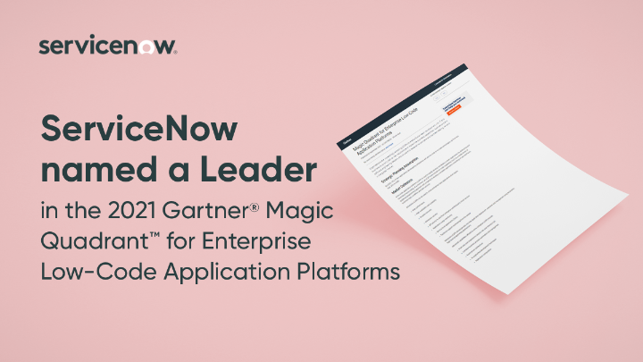 We did it again! 🎉For the second year in a row, <a href="/servicenow/">ServiceNow</a> is a Leader in the #Gartner® Magic Quadrant™ for Enterprise Low-Code Application Platforms. 

See how you can empower your dev teams with ServiceNow #lowcode and #citizendevelopment. spr.ly/6010JGe2e