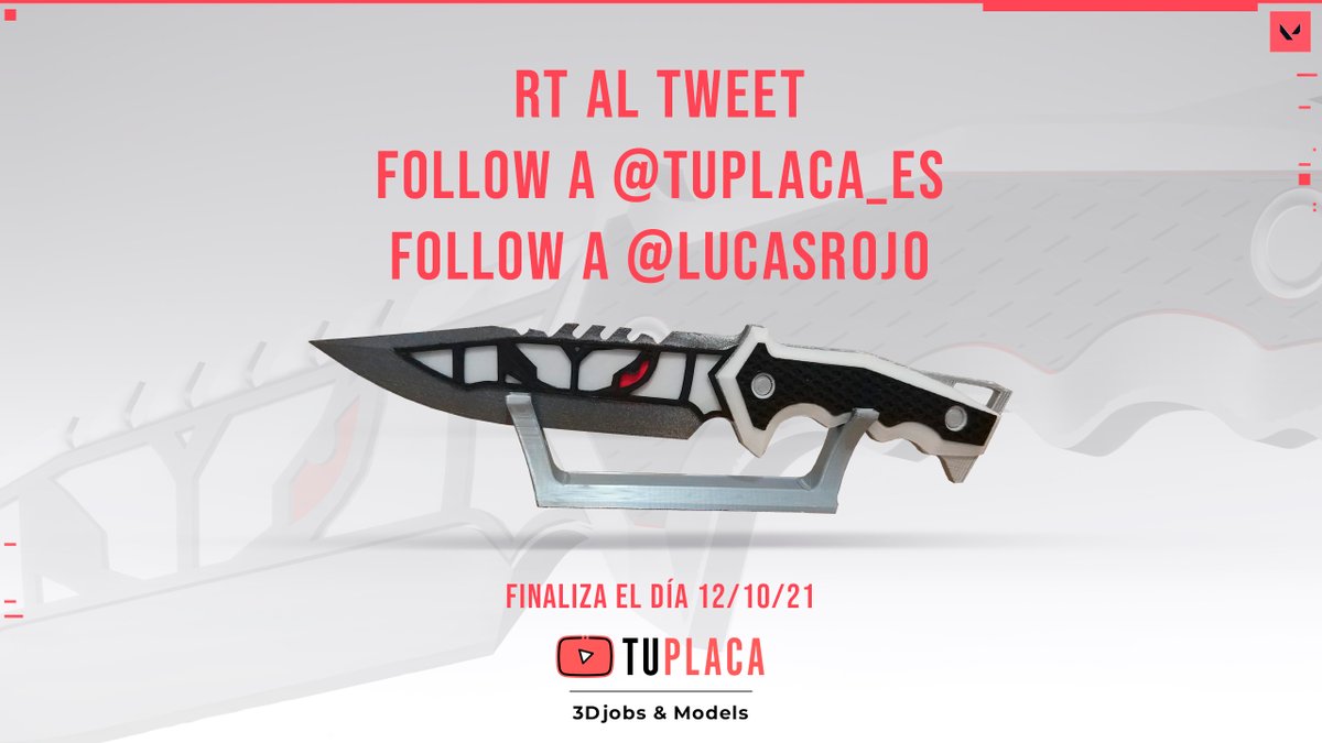 Empezamos Octubre fuerte...

¡SORTEO de un CUCHILLO G2Táctico  con <a href="/LucasRojo/">Lucas Rojo</a> 🔴⚪️!

Requisitos:

- RT al tweet
- Seguir a <a href="/tuplaca_es/">tuplaca.es</a> 
- Seguir a <a href="/LucasRojo/">Lucas Rojo</a> 
- Nombra a un amigo para tener más posibilidades de ganar (es opcional)