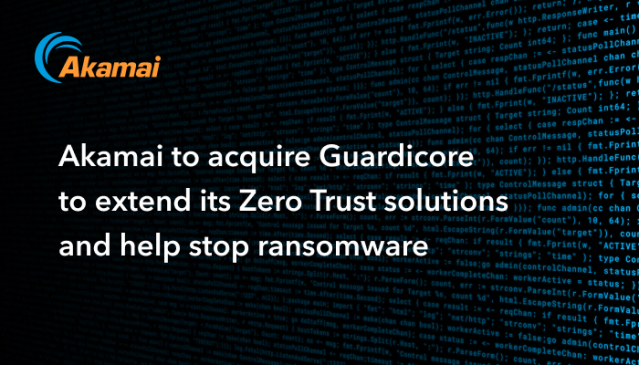 .<a href="/Akamai/">Akamai Technologies</a> will acquire Guardicore to extend its #ZeroTrust security solutions to help stop #ransomware. bit.ly/3BaIaAR