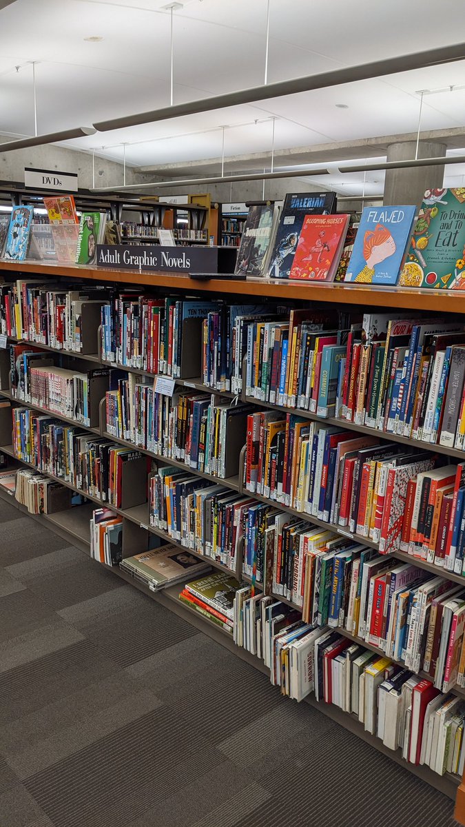 VPL's tweet photo. With #InstagramDown &amp; #FacebookDown we are taking this opportunity to say that our physical books like these graphic novels won't crash and will keep you engaged and entertained. Stop by to pick some up! https://t.co/0itBxgLU0W #ShamelessSelfPromo https://t.co/qy0so62TzH