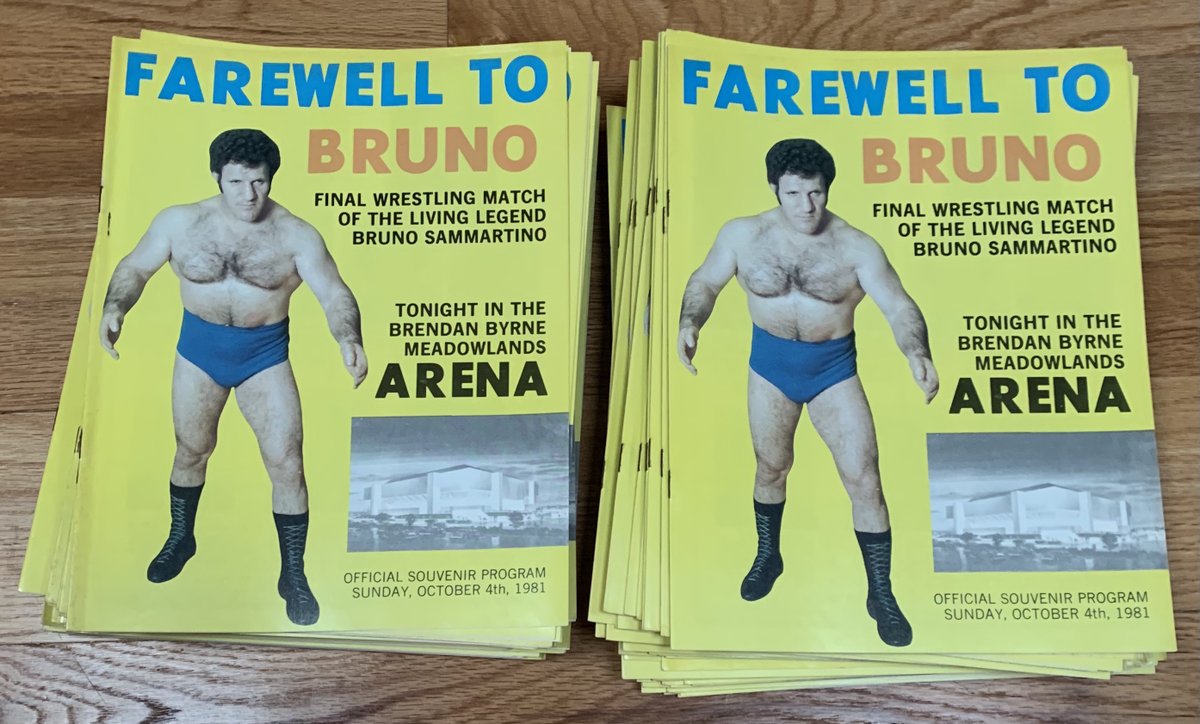 GreatBrianLast's tweet image. 40 years ago today.
I'll put a few on sale later if anyone wants an original program from the 1981 Bruno Sammartino retirement show.