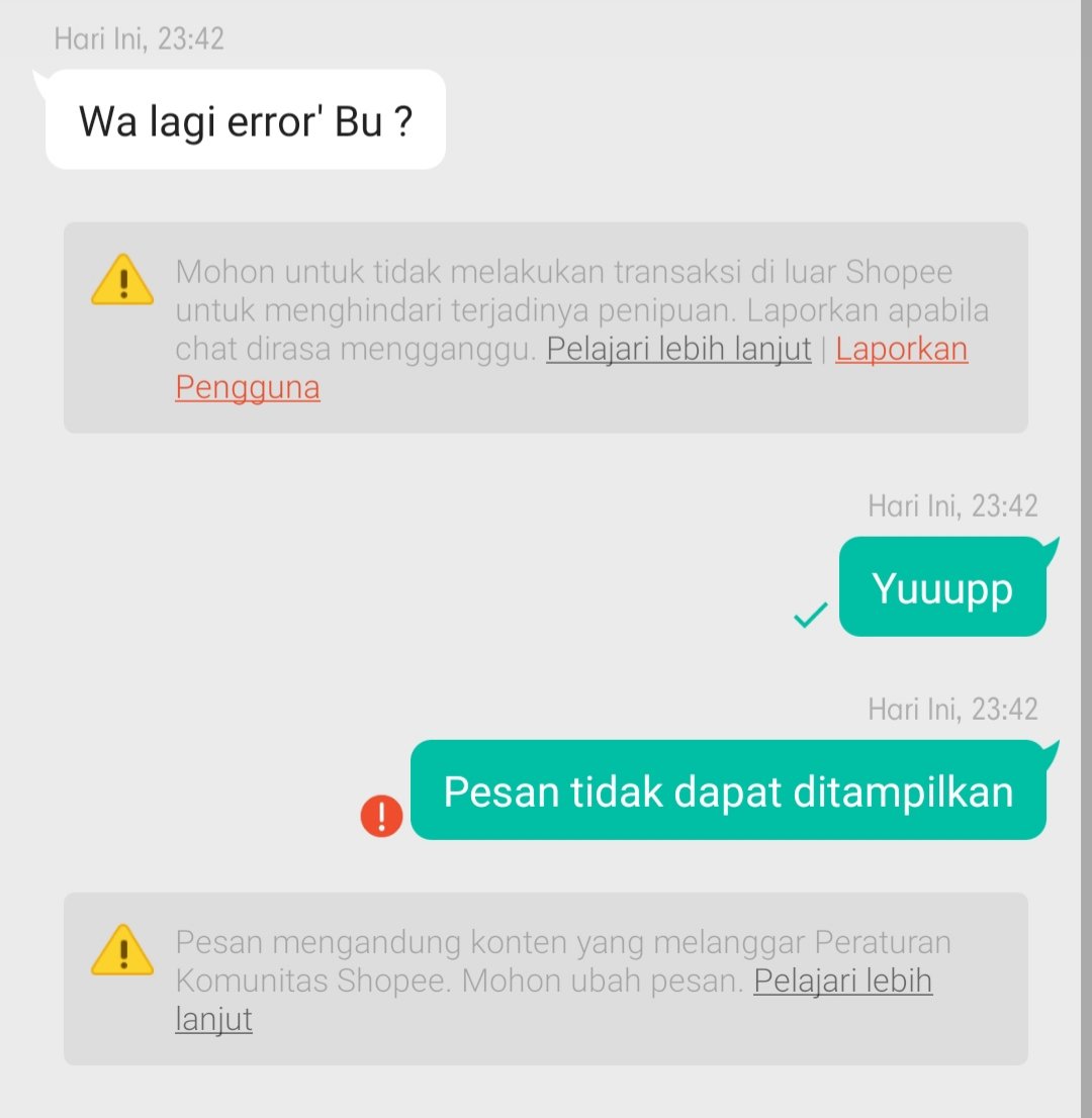 HainonaIG's tweet photo. #WhatsApp &amp; #Instagram lagi down, chat alternatifnya?
Twitter ❌
Telegram ❌
Shopee ✅👍🏻
Ada? Adaaaaaaa 😭 https://t.co/EUcjY2QMZK