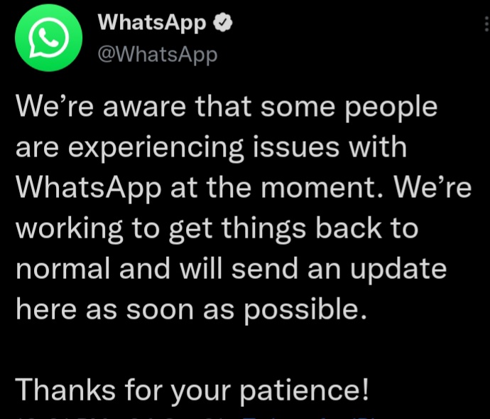 RONBupdates's tweet photo. Facebook, Instagram and WhatsApp official posts about the problem om twitter. #facebookdown #WhatsAppDown #instagramdown https://t.co/c7UZr3ZL3U
