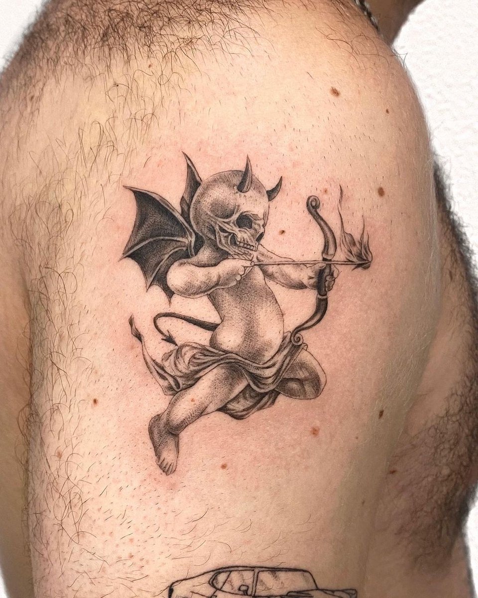 Cupid Sketch. Vintage Romantic., image size:960x1200