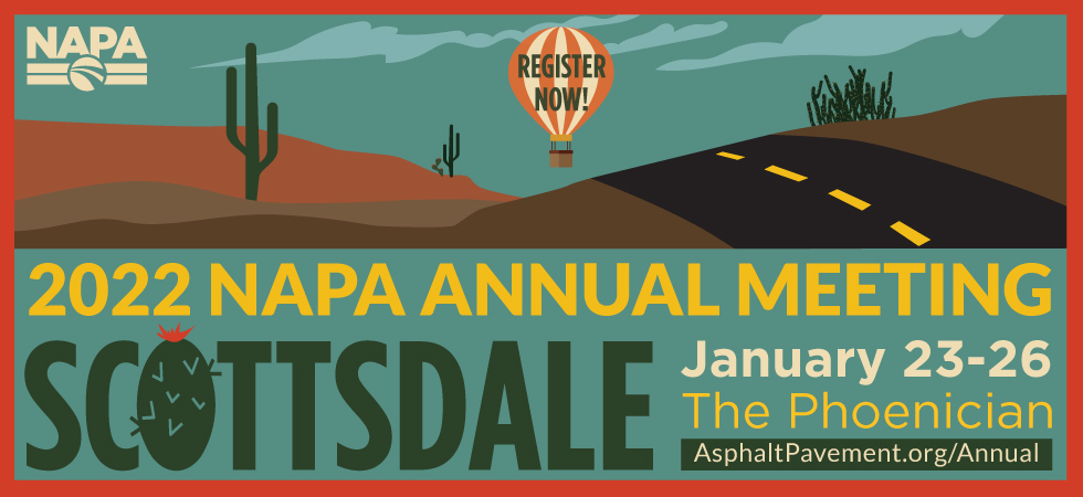 NAPATweets's tweet photo. Register today for the 2022 NAPA Annual Meeting in Scottsdale, Arizona, January 23-26! #NAPAAnnual brings you invaluable industry networking plus the latest tools &amp; insights to help reach your goals in the #AsphaltPavement industry. https://t.co/3DNej8BlVu https://t.co/9ojEVYbtGd