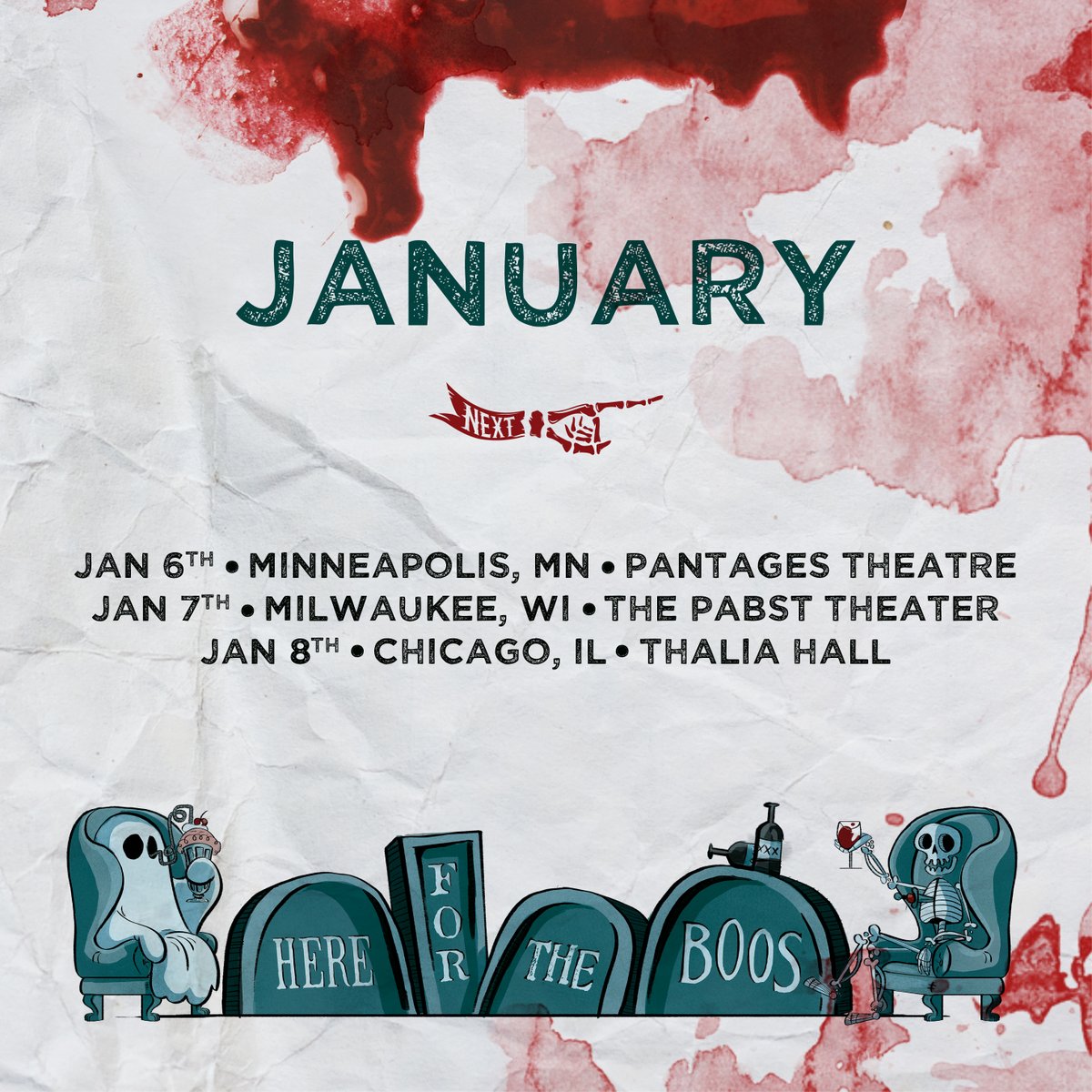 ATWWDpodcast's tweet photo. Thank all that is creepy and ghoulish... WE'RE GOING BACK ON TOUR!

We can't WAIT to get back on the road and finish our Here for the Boos tour.

TICKETS GO ON SALE THIS FRIDAY @ 10AM LOCAL TIME!

Previously purchased tix will be honored at the new dates.

https://t.co/5cV56K67Mp https://t.co/kbHyTIDJs7