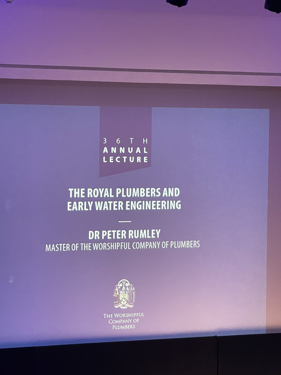 It’s our 36th Annual Lecture 

The Royal Plumbers &amp; Early Water Engineering by Master Dr Peter Rumley 

Introduction by Richard Soper former CEO <a href="/WorcesterBosch/">Worcester Bosch Professional</a>