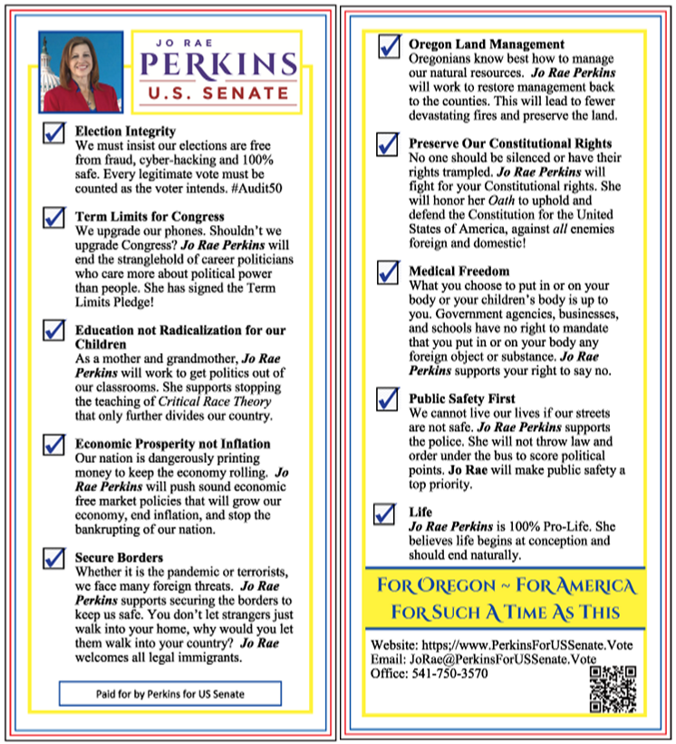 JoRaePerkins's tweet photo. I'm BAAAck.... Covid cannot keep me down. Pneumonitis cannot keep me down. I will continue to Fight to #SaveAmerica #PerkinsForUSSenate #oregon https://t.co/YGr29GL3nA