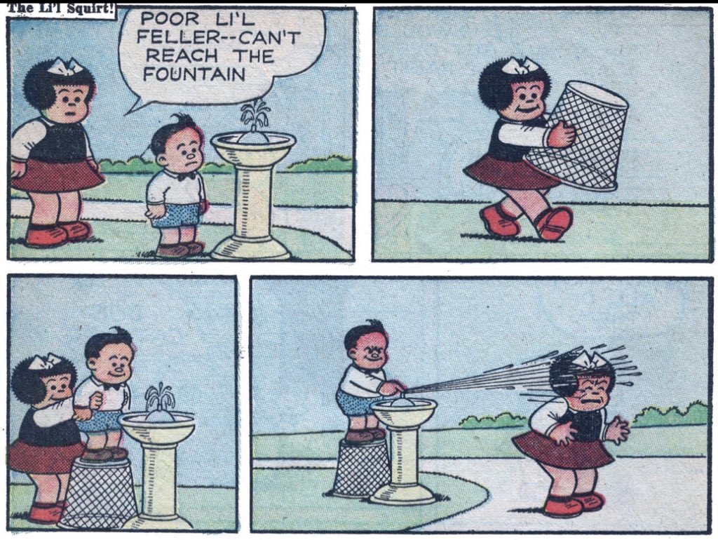 erniebushmiller's tweet photo. No good deed goes unpunished #nogooddeed #nancy #nancycomic #erniebushmiller https://t.co/4v5Rus9HXY