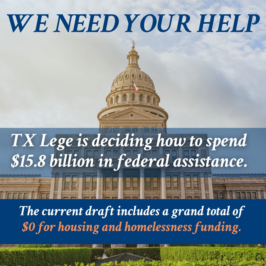 TXHomeNet's tweet photo. Unsurprisingly, #txlege does not believe that #housing and #homelessness are priorities. Call your state reps and senators now to ask that $5B of federal aid be earmarked to affordably house Texans! https://t.co/BZ7c29kNXa https://t.co/kXztyMm0hI