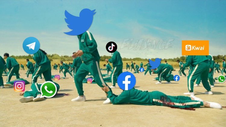 Las redes sociales vistas en el juego del calamar “Facebook WhatsApp e Instagram eliminados” quedan iMessage Telegram Twitter tik tok kwai