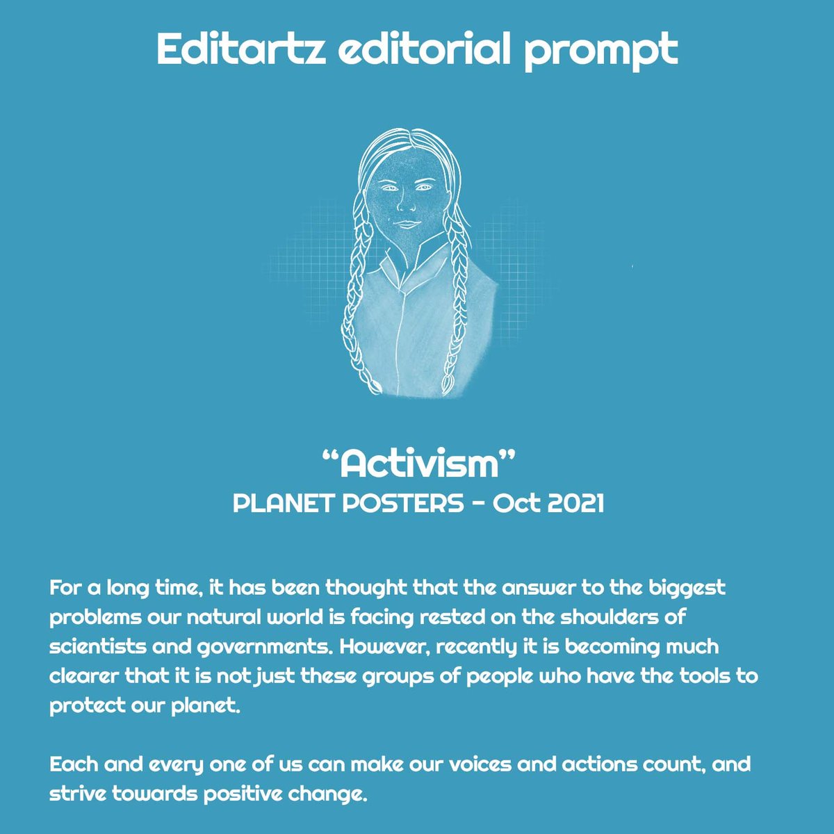 editartz's tweet image. Editorial Prompt - Oct 2021

"Activism" - PLANET POSTERS
in collaboration with @oneplanetconse1
 
Tag @editartz
 
more info editartz.com

#editartz #activism #editorialprompt #posterprompt #editartzoctprompt2021 #artposters #positivechange #actnow #communitymatters