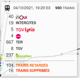 NicolasW_Tchoo's tweet photo. Hey la #teamGraou (et les autres !) ! Sur https://t.co/7y8BqX5y29 (cartographie ferroviaire française en libre accès basée sur l'#opendata @sncf et @SNCFReseau) je viens d'ajouter... les trains en temps réel !
(pensez à rafraîchir et cocher les bonnes cases dans les paramètres). https://t.co/B9tRWSl9RI
