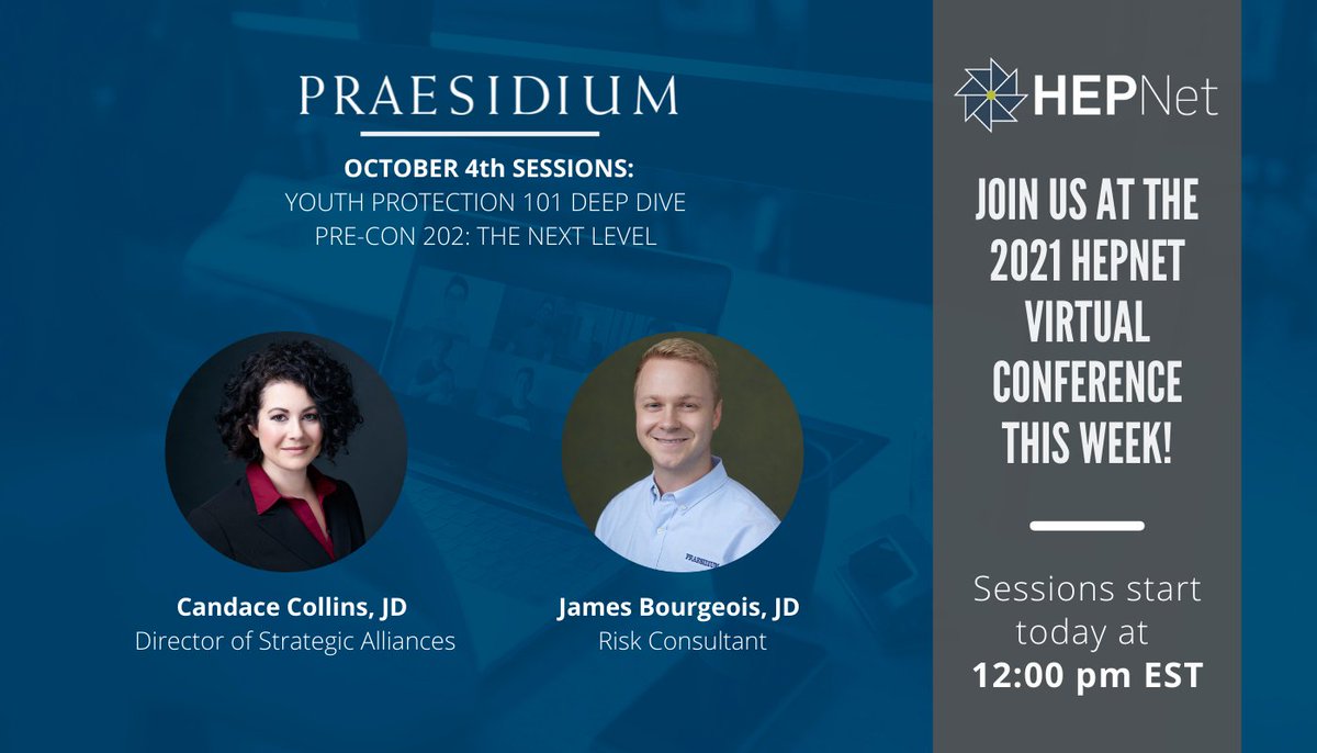 PraesidiumInc's tweet image. Join #Praesidium at the 2021 #HEPNet Virtual Conference! Our team will be taking part in the Youth Protection 101 Deep Dive and Pre-Con 202: The Next Level. #TogetherHEPNet
#HEPNet2021