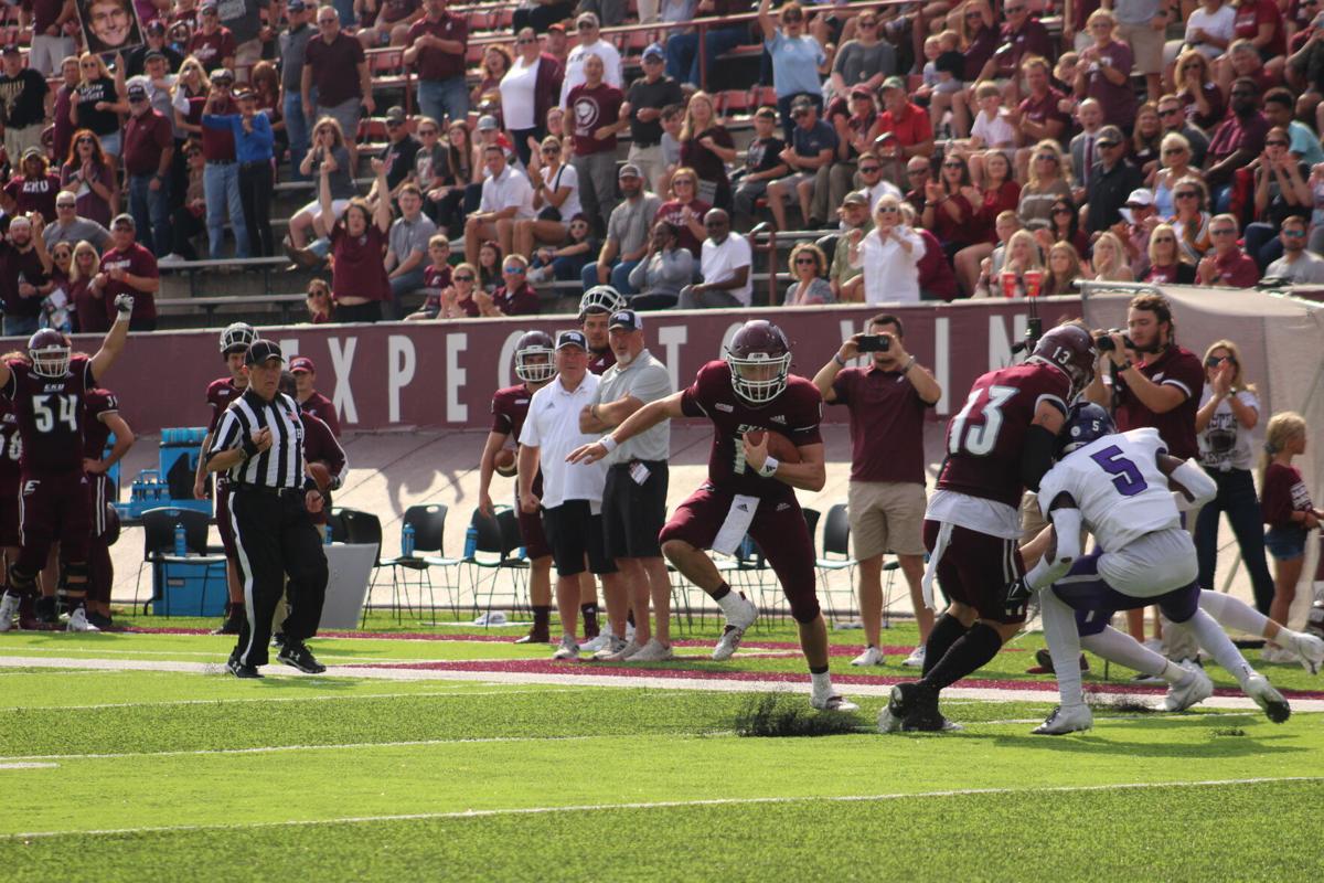easternprogress's tweet photo. The @EKUFootball team celebrated a win against Tarleton, 20-3 on Saturday for homecoming.
“We had a great homecoming crowd", head coach Walt Wells said, "We  want to thank all of our students for coming out.” #GoBigE 
See more photos here:
https://t.co/tRFVhRAK0a https://t.co/ZJ4zyp7mB9