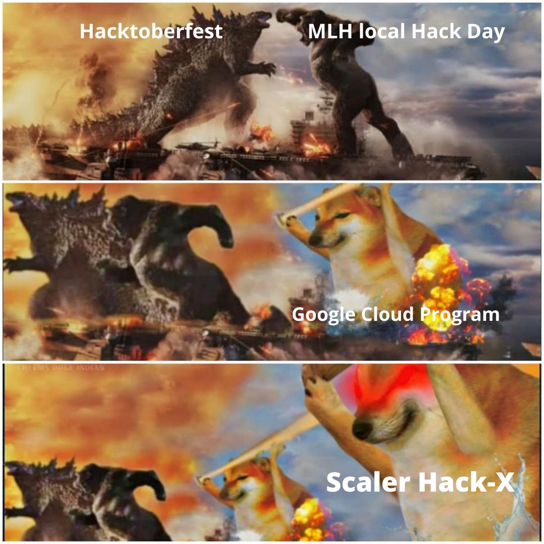 PrinceYadav_007's tweet photo. The month of October and lots of opportunities to learn and earn. Hack-X by @scaler_official is a good opportunity of all with goodies over 2 lakhs, and skilled mentors to figure out the X within you too
Hack now - https://t.co/cTtQnUN7hF
#findyourhack https://t.co/QFQv2C91s8