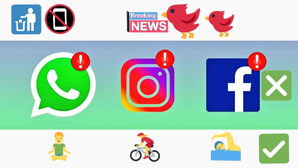 MonishChavan2's tweet photo. Whatsapp is offline
FB is in Quarantine
Insta which is not fine

#INSTA #Facebook #WhatsApp remain down in Outrage
Time to come out of social media's cage
#MarkZuckerberg #WorldHeartDay #facebookdown #WhatsAppDown #instagramdown #SocialMediaDown #serverdown #Signal #Covid_19 https://t.co/zeGn7lWqMu