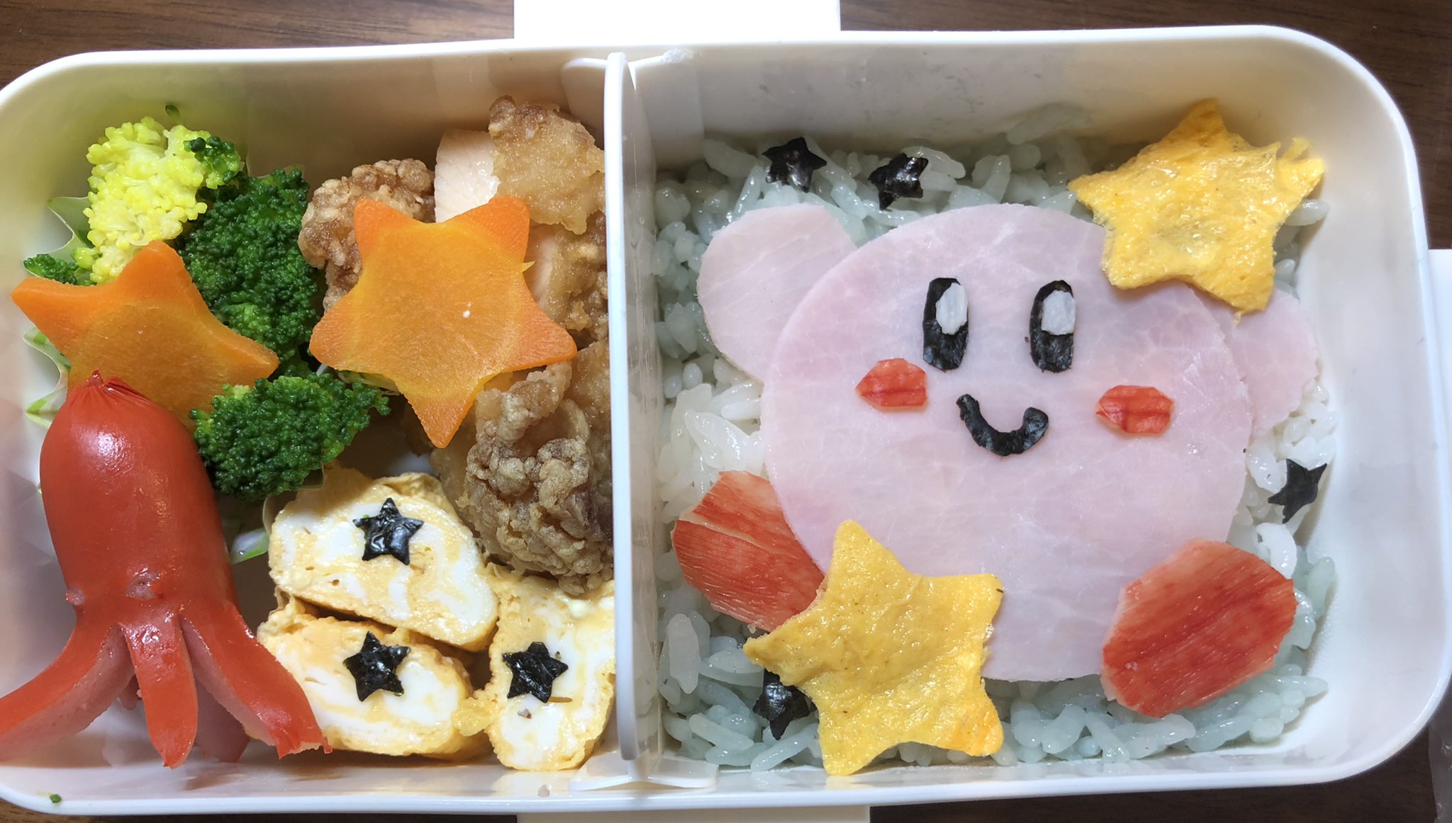 井堂すえ 久しぶりのキャラ弁 カービィ楽 今までで一番楽 昨日2回目打って痛む腕でも何とかできた T Co 8qlygchfih Twitter
