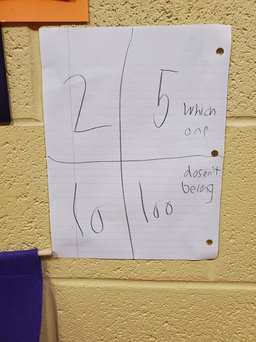 coachcoto's tweet photo. I post a weekly Which One Doesn't Belong (@WODBMath) outside my office. A student made the puzzle for this week! So far, the terms, "place value", "multiples", and "even numbers" have been used. I love the math conversations these puzzles promote in all ages! #rowvastrong https://t.co/iVlYO2Khiv