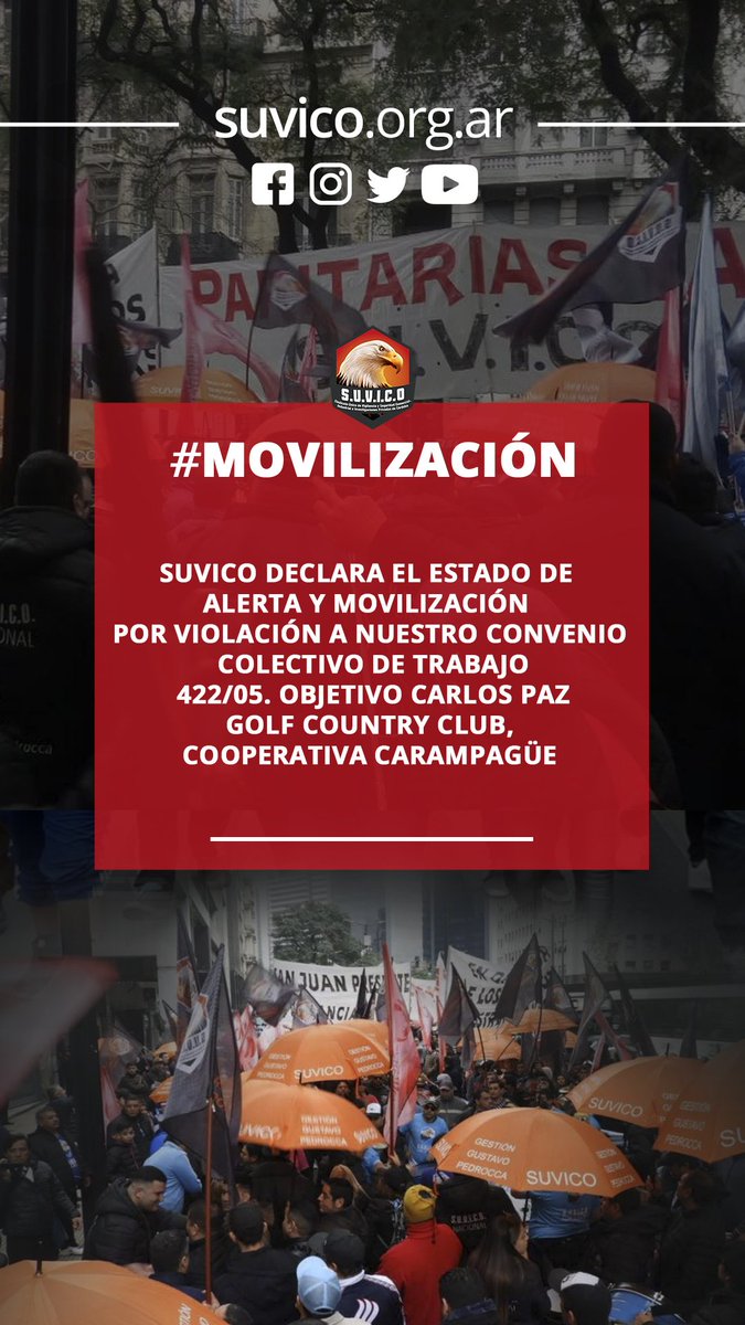 #Mañana continuaremos con las #movilizaciones por violación a nuestro #Convenio Colectivo de #Trabajo 422/05. #Convocamos a todos los Trabajadores y Trabajadoras a las 09 horas en Sede Sindical de Faustino Allende 189.