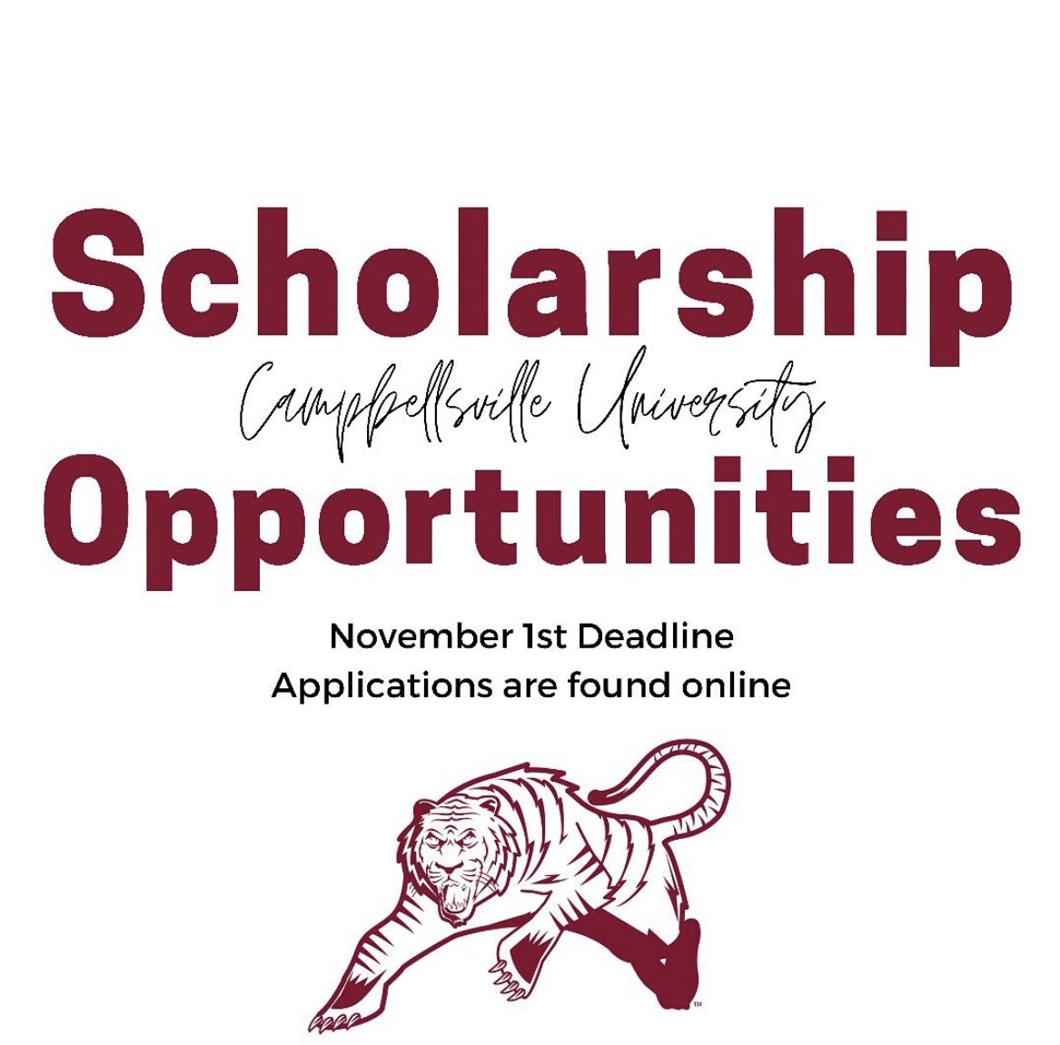 Admissions_CU's tweet image. 💰SCHOLARSHIPS💰 - Applications ➡️ campbellsville.edu/admission-and-… - Contact admissions@campbellsville.edu if you have any questions!