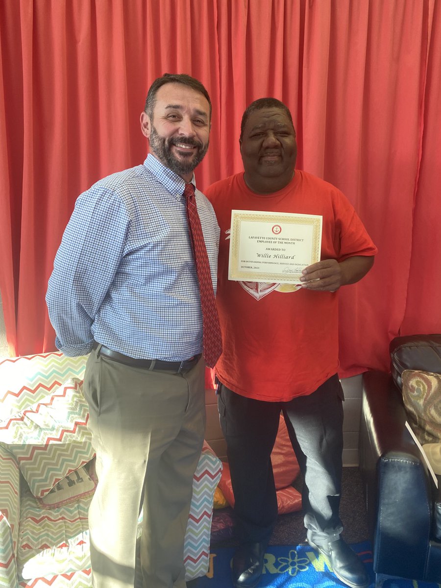 Congratulations to Mr. Willie Hilliard on being named the inaugural Employee of the Month for Lafayette County Schools! We are so blessed to have him at LMS! #TheCounty #HesTheBest