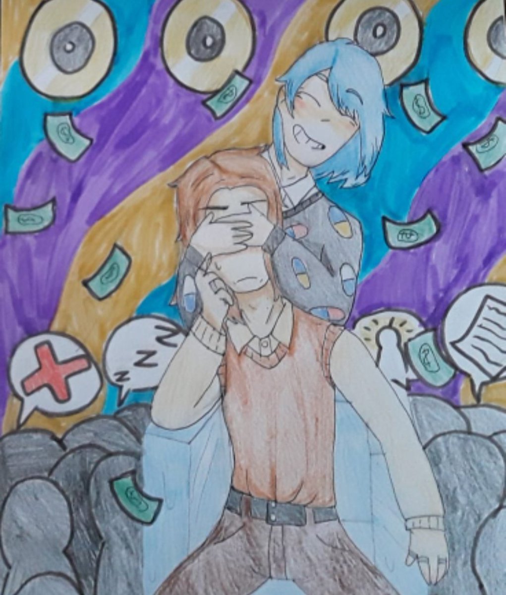 Victor_i_oso's tweet photo. Hay que proteger al rayito de luz celeste! #Liam #Haru #Friendcharacter #oc #art #traditional https://t.co/VLPRbTPz1K
