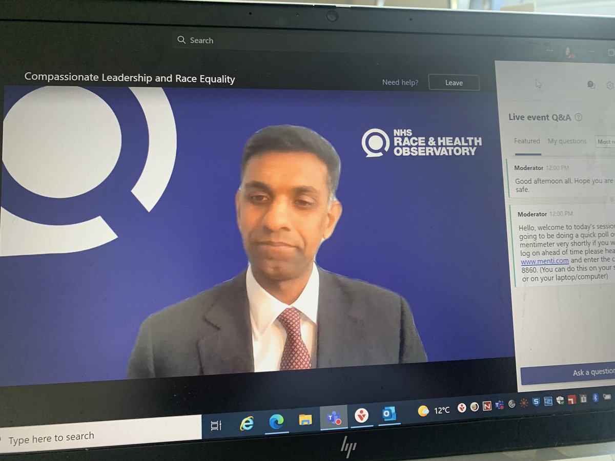 Today I attended an excellent 👏Webinar on Compassionate 🥰 Leadership and Race Equality @NHS_RHO with @WestM61 @NikkiKF @DrHNaqvi @Voa1234 and @UHSussex_CEO 
Fabulous!! a must see, #GMTSSept2021  👭👬🌈

“We need to talk about the topics that we don’t feel we can talk about”