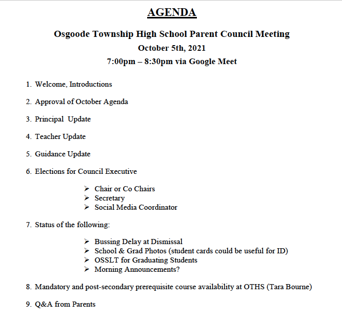 OTHS Parent Council tweet media