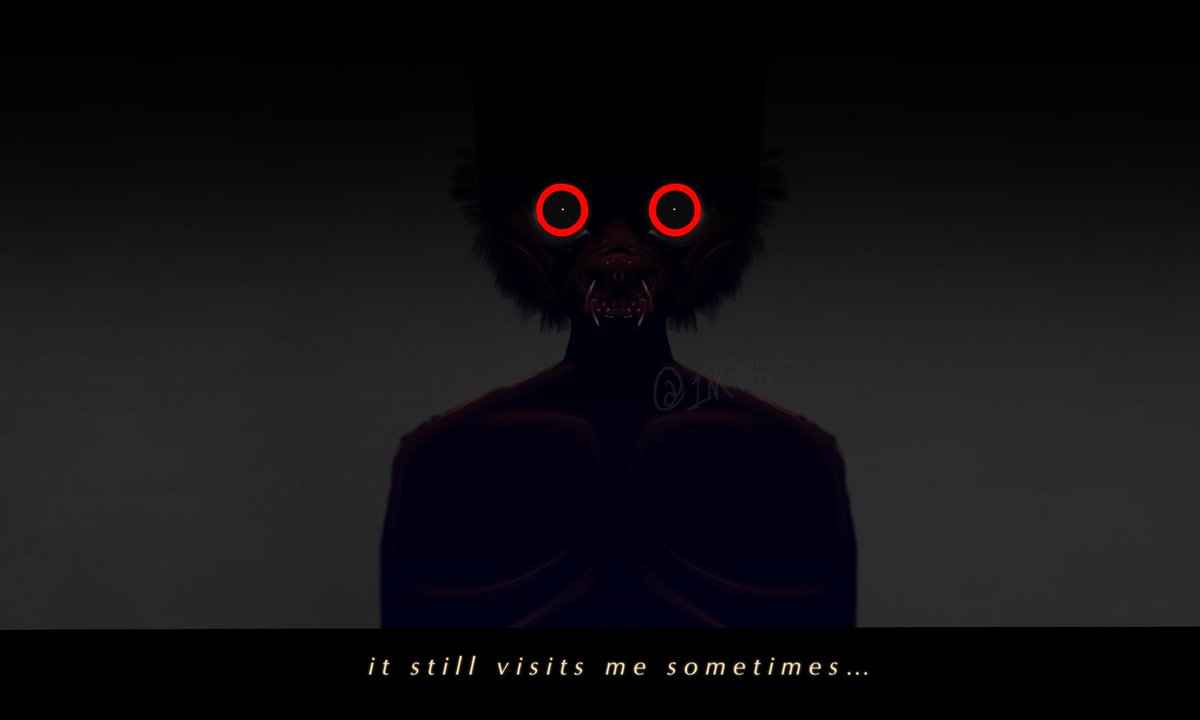 InkyRabbit's tweet photo. “It sometimes still visits me…”

Maybe the only piece of spooky art I will do who knows xd

Inspired by dog man or the loup garou kinda vibes. 

One w background one w/out 

See you in 6 months again

Do not use pls thanks love u https://t.co/AlwssQfLMU