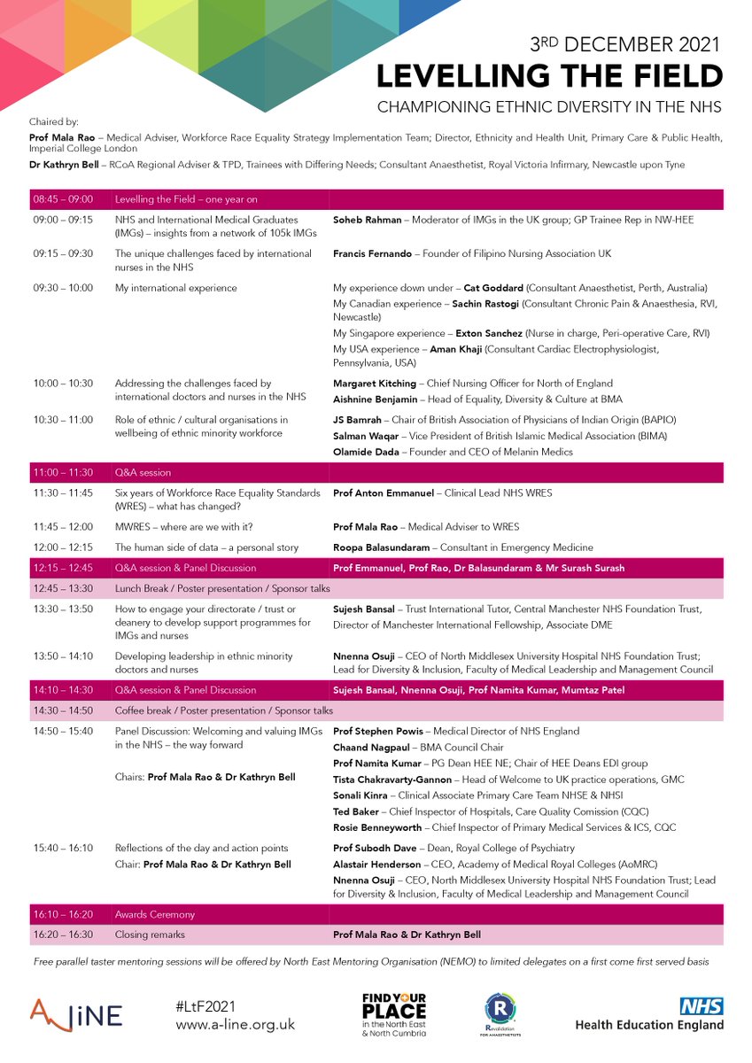 Levelling the Field is back!

Join Levelling the Field 2021 to champion ethnic diversity in the NHS

📅 3rd December 2021
💻Virtual National Conference 
🌟 6 CPD credits approved
🔗 a-line.org.uk/events/levelli…

#LtF2021 is organised by <a href="/_a_liNE_news/">A-liNE</a> &amp; supported by <a href="/MADEinHEENE/">MADE in HEENE</a>