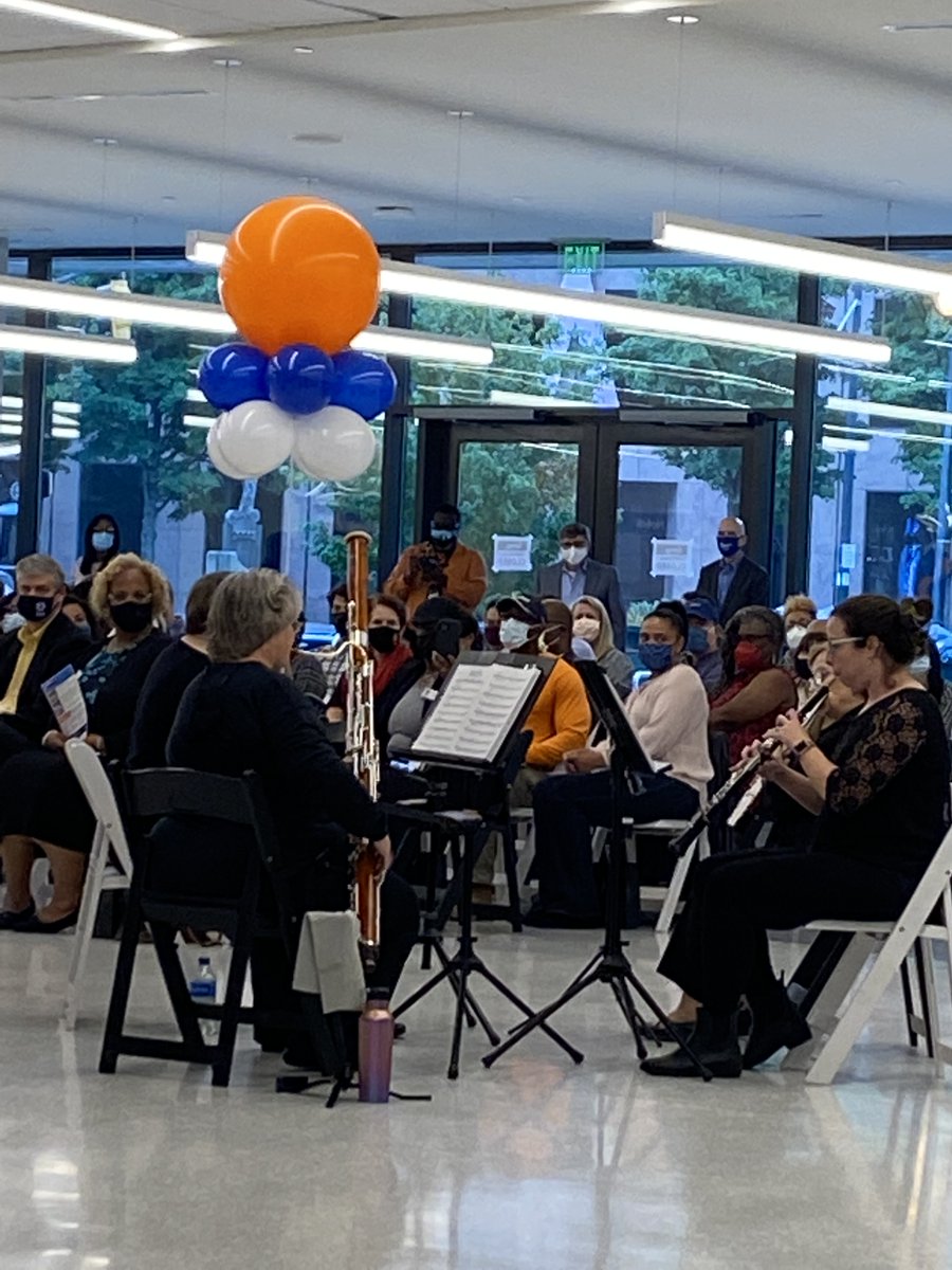 GA_Philharmonic's tweet photo. Georgia Philharmonic congratulates the Central Atlanta Public Library on their grand re-opening! We were excited to be part of the festivities! #Atlanta #Atlantalibrary https://t.co/KPvCGWuI9N