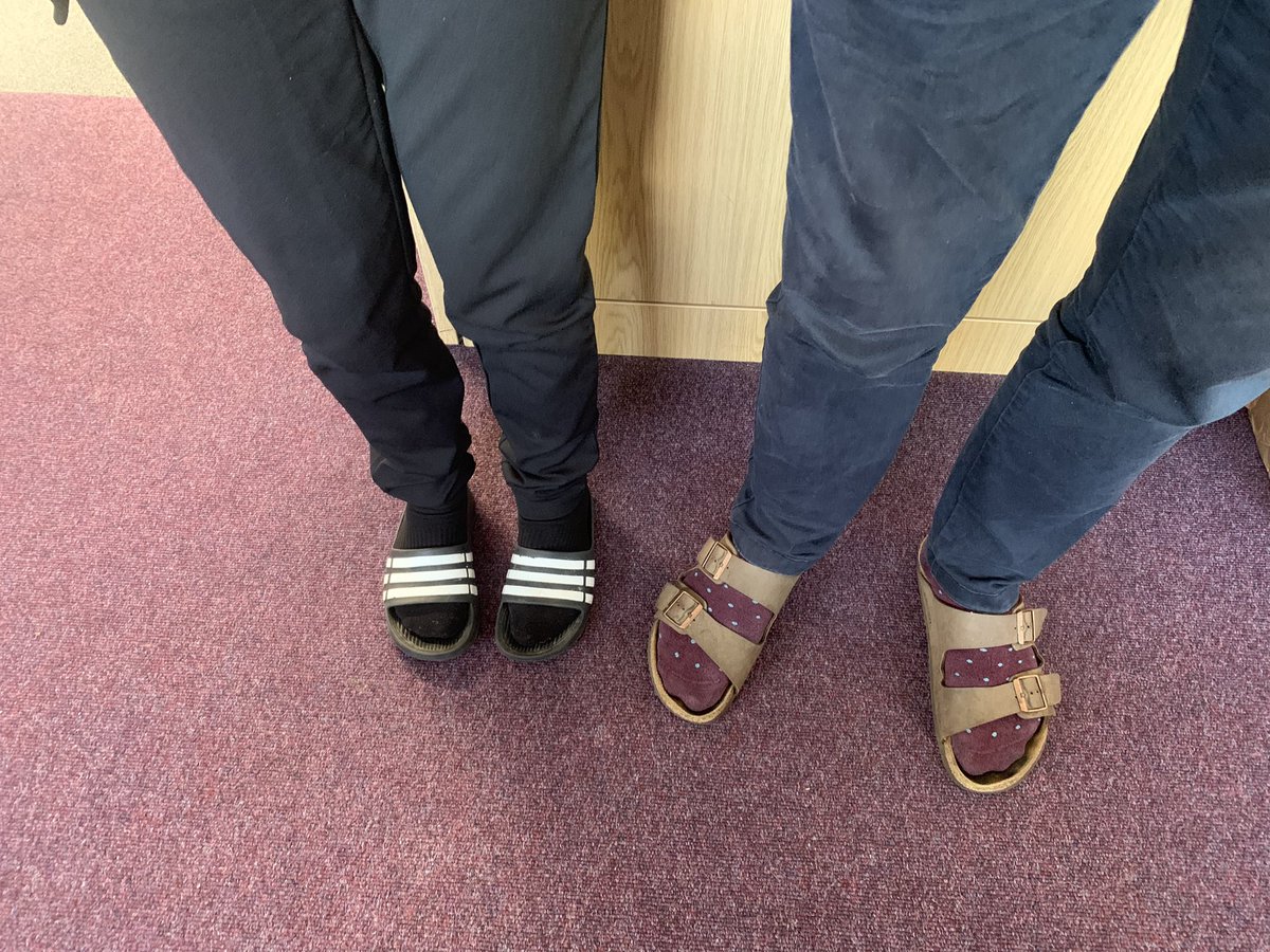 PSTLHS's tweet photo. Not everyday you come to school wearing a #LondonMarathon medal! Or wear sandals and sliders! @LHS_Watford are very proud of you @HeadLHS and @mrsballlhs for you achievement raising much needed funds for @WatfordSa. You can still donate https://t.co/JvXxnDLNvC https://t.co/oZEv1e35lc