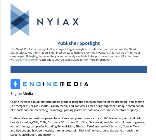 Excited to share this month's Publisher's Spotlight, where we feature the great partners on our platform. In this month's issue, learn more about <a href="/EngineMedia/">Engine Gaming & Media (Nasdaq: GAME)</a>  and <a href="/trustedmediainc/">TMB (Trusted Media Brands)</a>. Click here to learn more: shorturl.at/vUV06