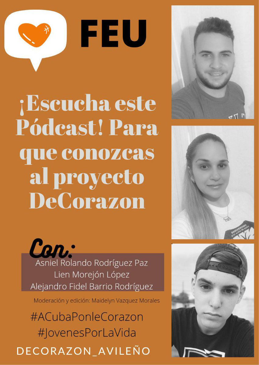 Hola chic@s!! Aquí les dejo el Primer Pódcast que realizamos para la Universidad, hablando sobre el proyecto de DeCorazon Avileño. 
Escúchalo para enterarte de las nuevas del proyecto 😍