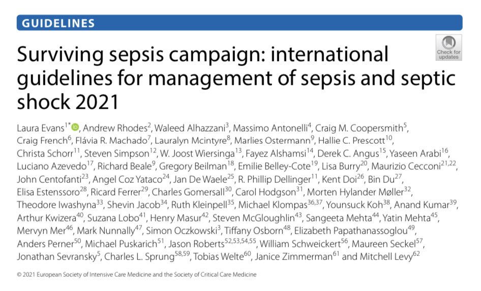 YaseenarabiYa's tweet photo. Surviving sepsis campaign: international guidelines for management of #sepsis and septic shock 2021 @ESICM @SCCM

Released simultaneously in @yourICM @CritCareMed

Pleasure to be part of this great team 

Links:

https://t.co/jd17hzeGxP

https://t.co/itHTIy2kT1 https://t.co/wF3DQKYNQX