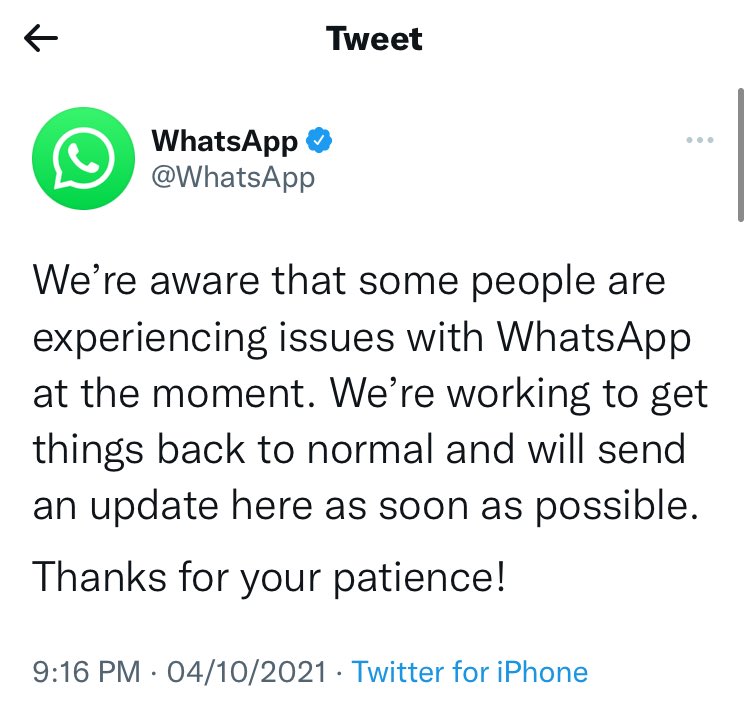 AbdisalamAato's tweet photo. Facebook, Instagram and WhatsApp all using Twitter to tell the world they're down.

Twitter is having a laugh 😂
#facebookdown https://t.co/kNFWNY7jtu