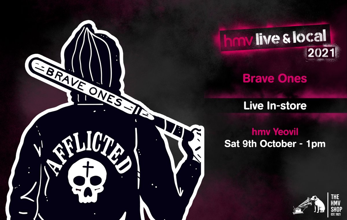 Reminder! ☣️☣️  This Saturday sees the return of <a href="/Braveonesband/">Brave Ones</a> 💀 to the #hmvliveandlocal stage.
Make sure you get down early to grab a good spot near the front 🤘🤘🤘