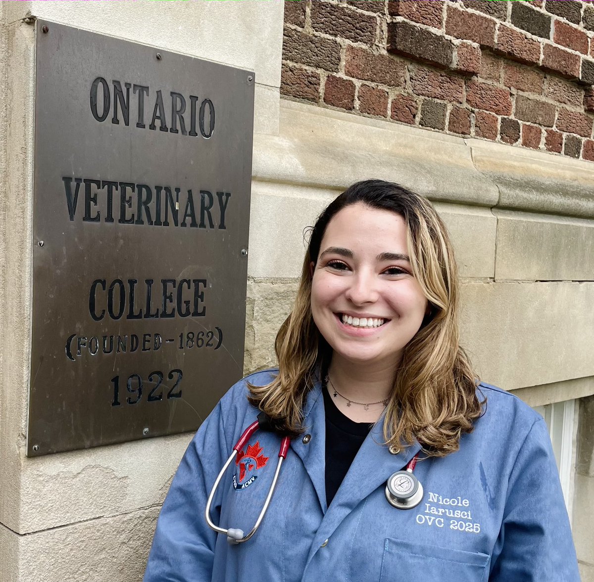 OVCPetTrust's tweet photo. We are so proud of one of our very own OVC Pet Trust supporters (+ #Punk4Paws creator) Nicole Iarusci, who received her Blue Coat and was officially welcomed to the veterinary profession this weekend. Wishing you a wonderful four years at @OntVetCollege, Nicole! 🐾🩺 #vetmed https://t.co/5xHnf1Kykl