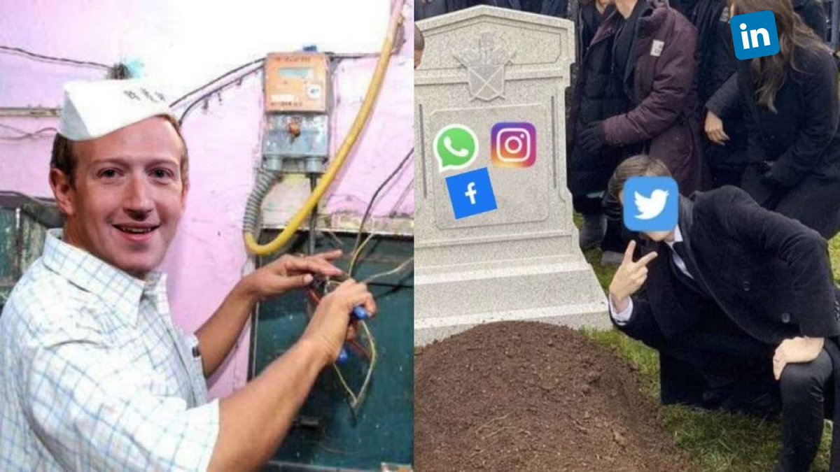 ajmalbinnizam's tweet photo. Mark Zuckerberg trying hard to fix the crash. Meanwhile people on #twitter and #linkedin😂
#instagramdown #facebookdown #whatsappdown https://t.co/KBMv1wb0DA