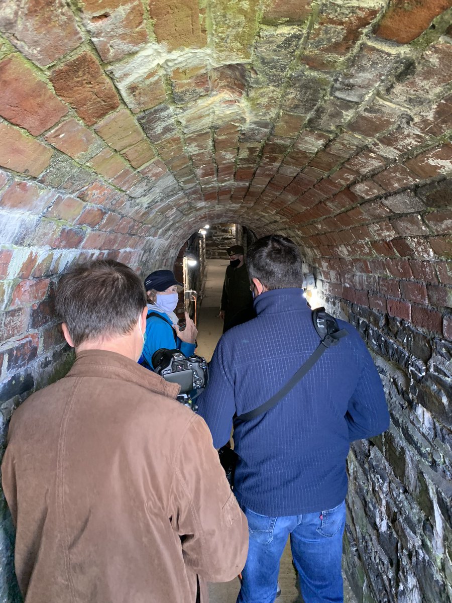 Guy_Theriault's tweet photo. Discovering the labyrinth of tunnels on @ParksCanada #GeorgesIsland with the @ParksCanada_NS team while hosting travel media @cottagedaze @GypsyAdvisor @hikebiketravel @TravelMediaCA @VisitNovaScotia #TMACTravel Halifax Harbour https://t.co/Pgp8wCc7DR