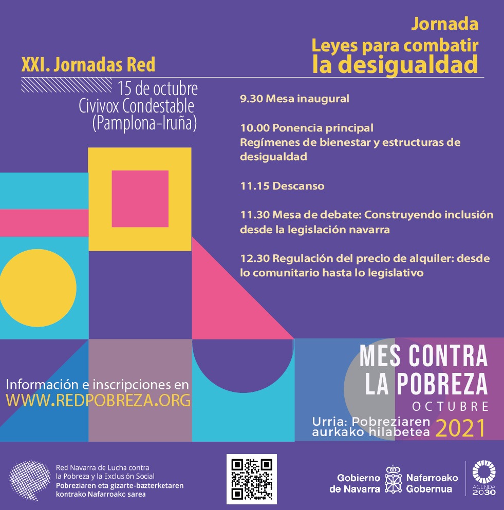👩‍⚖️Llevamos 21 años organizando Jornadas y este año no iba a ser menos.
Volvemos de manera presencial con  la jornada de este año "Leyes para combatir la desigualdad".
Toda la información en redpobreza.org